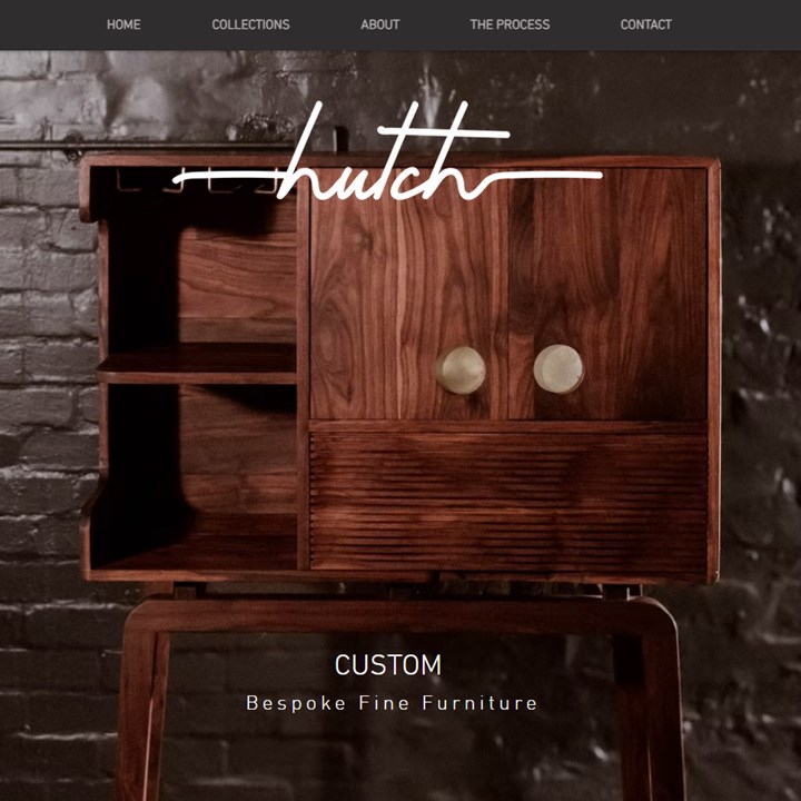 Screenshot from the hutch custom website for the portfolio gallery slider