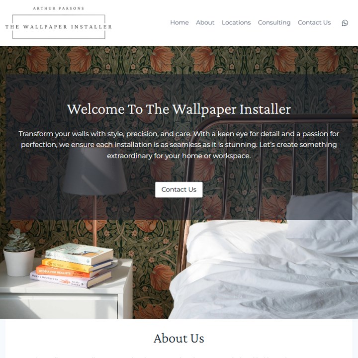 Screenshot from the wallpaper installer website for the portfolio gallery slider
