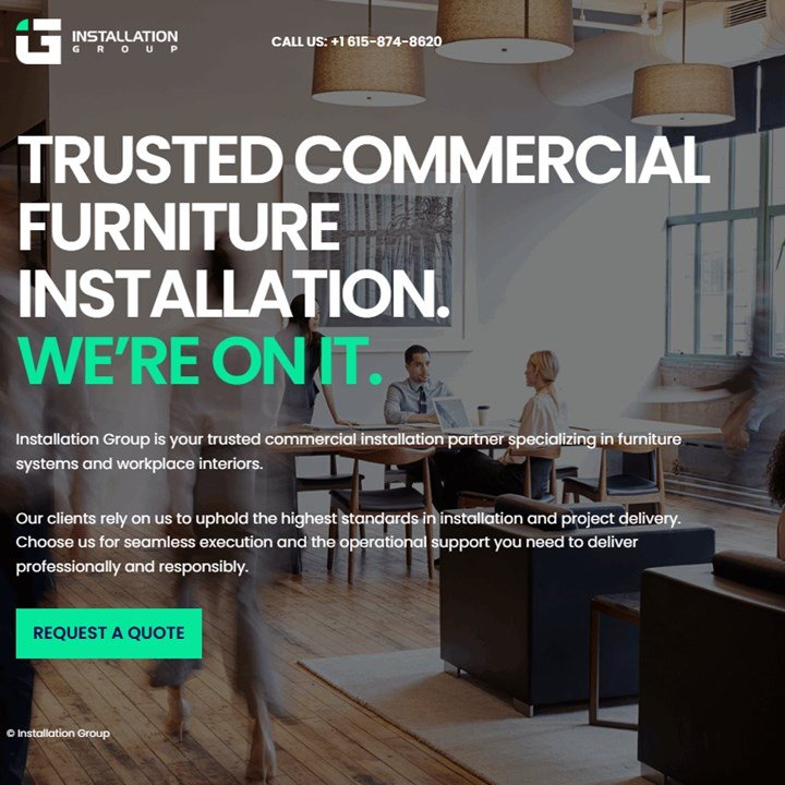 Installation Group furniture installers website developed